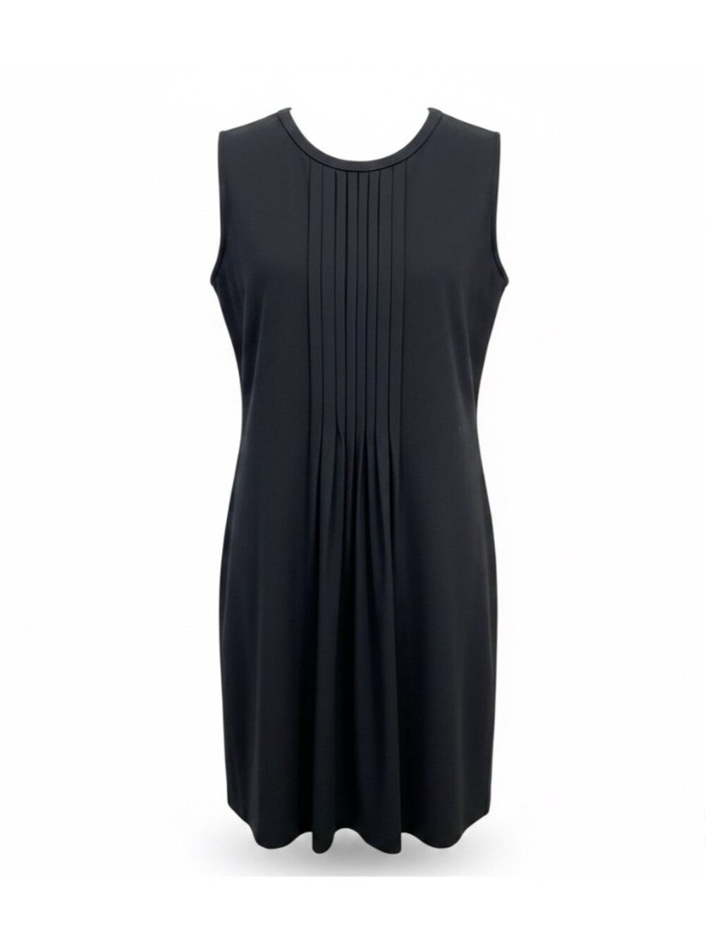 Piazza Sempione Womens Black Sleeveless Pleated A-Line Dress Made In Italy Sz L